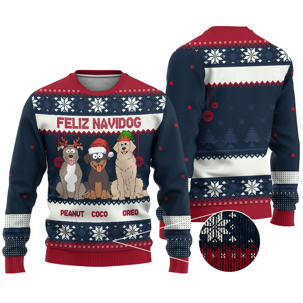 Joyeux Woofmas - Pull moche personnalisé pour chien