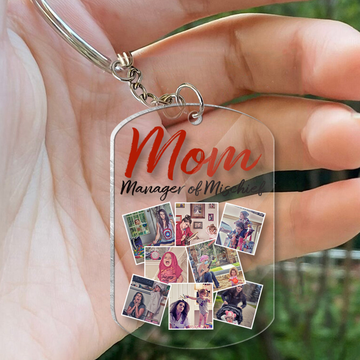 Maman, la reine des bêtises - Porte-clés transparent personnalisé pour maman