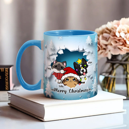 Meowy Christmas - Personalized Cat Accent Mug