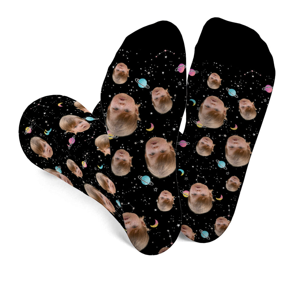 Custom Face Galaxy - Personalized granddaughter Socks