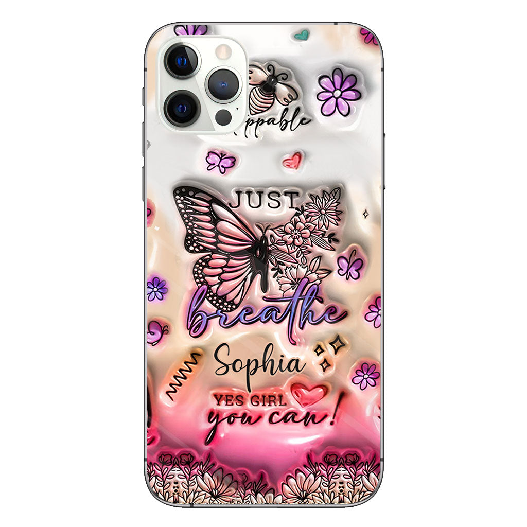 Positive Affirmations Butterfly - Personalized Butterfly Clear Phone Case