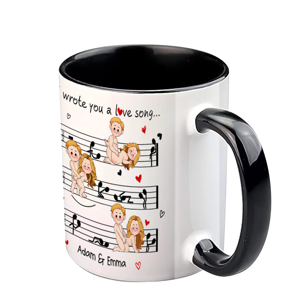 Mug personnalisé pour couple « Si je t'écrivais une chanson d'amour »