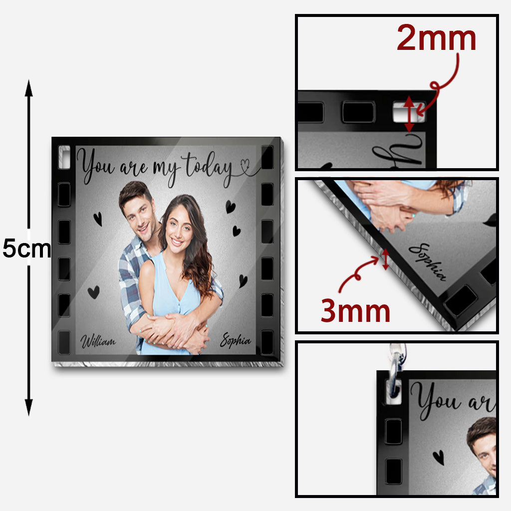 Tu es mon aujourd'hui et tous mes demains - Porte-clés personnalisé pour couple