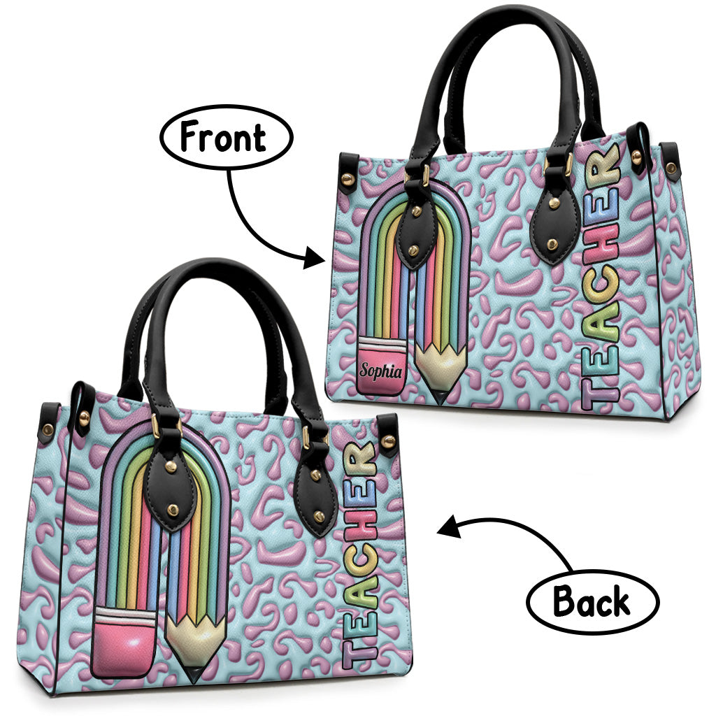 Vie d'enseignant - Sac à main en cuir personnalisé pour enseignant