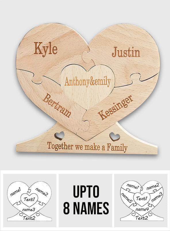 Together We Make A Family - Personalized Family Wooden Puzzle Standing