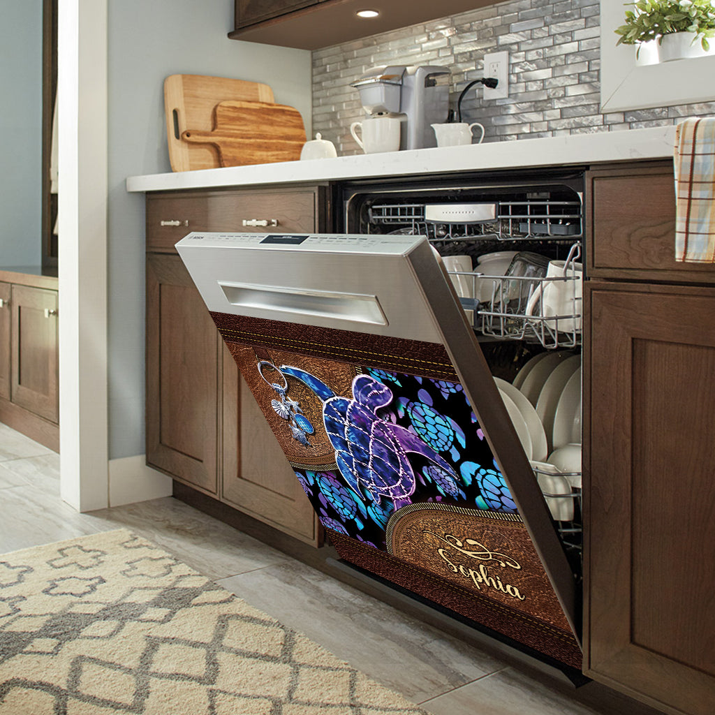 Salty Lil' Beach - Housse de lave-vaisselle personnalisée en forme de tortue