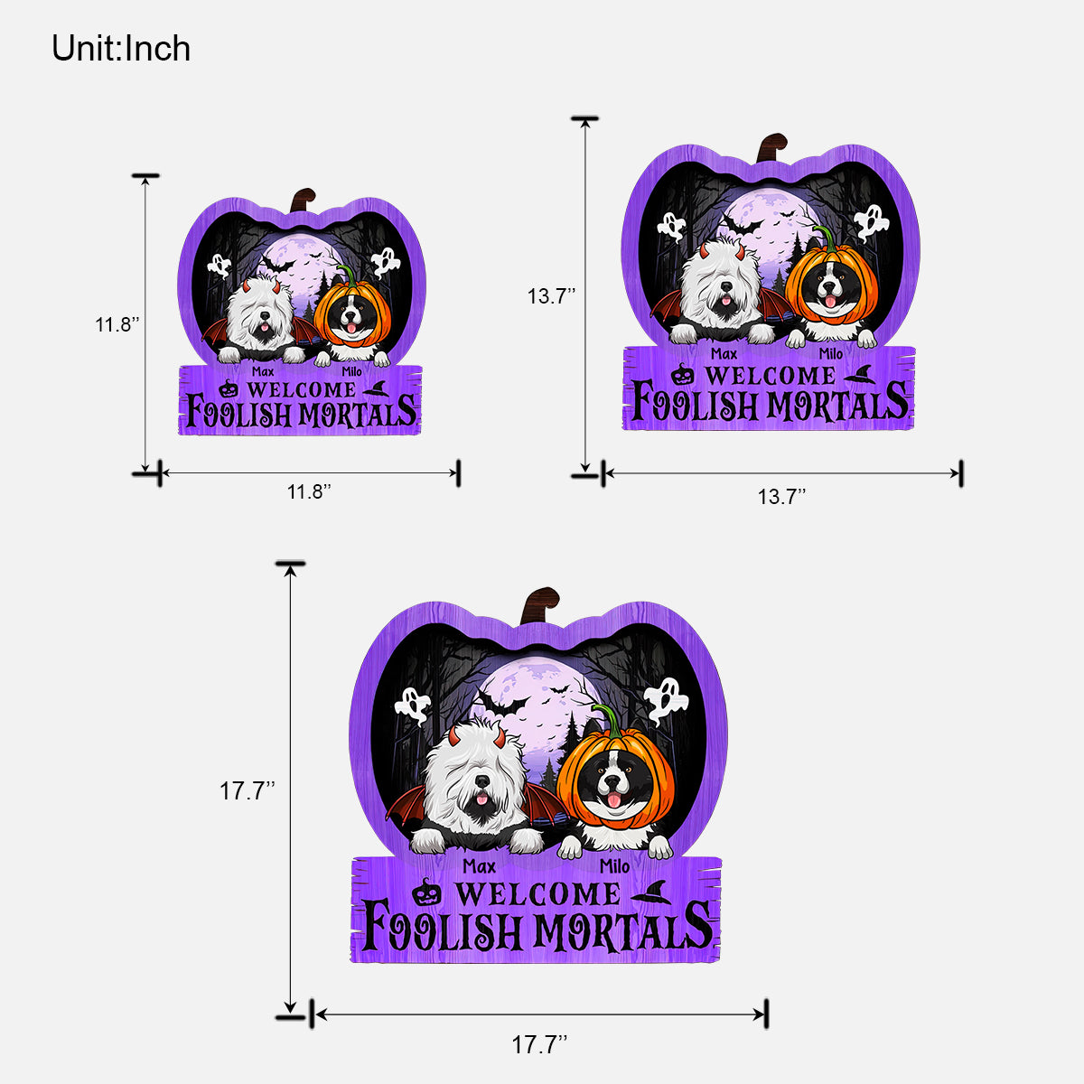 Bienvenue, pauvre mortel ! - Panneau en bois personnalisé pour chien