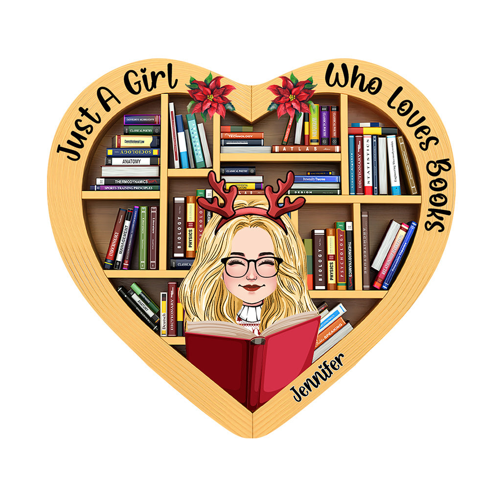Paillasson personnalisé en forme de livre « Juste une fille qui aime les livres »