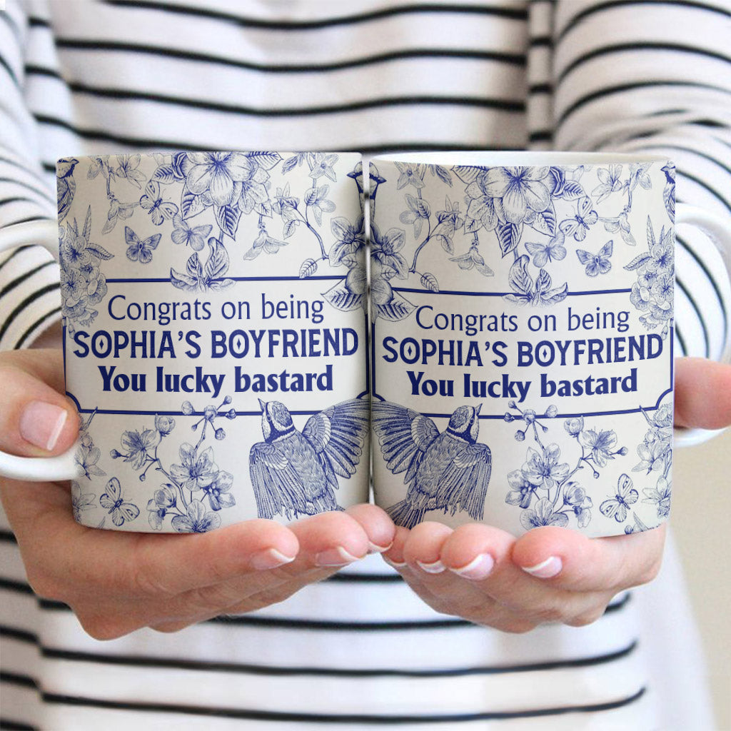Félicitations pour être ma copine/mon copain/ma femme/mon mari ! Quel chanceux ! - Cadeau pour mari, copain, femme, copine - Mug personnalisé