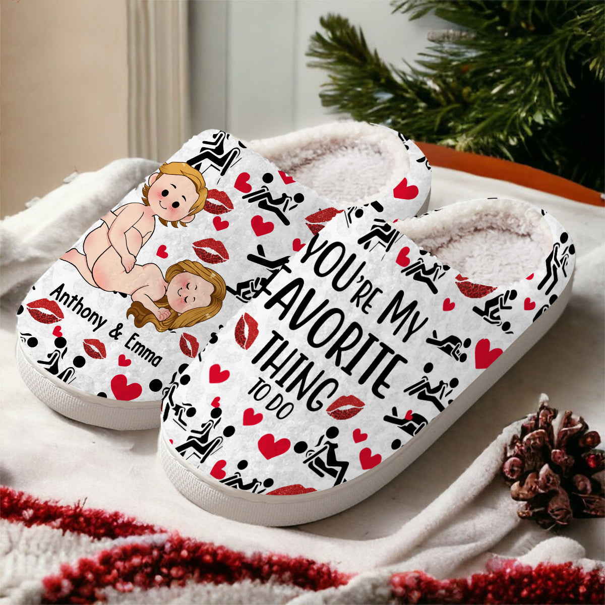 Tu es ce que je préfère faire - Pantoufles personnalisées pour couples