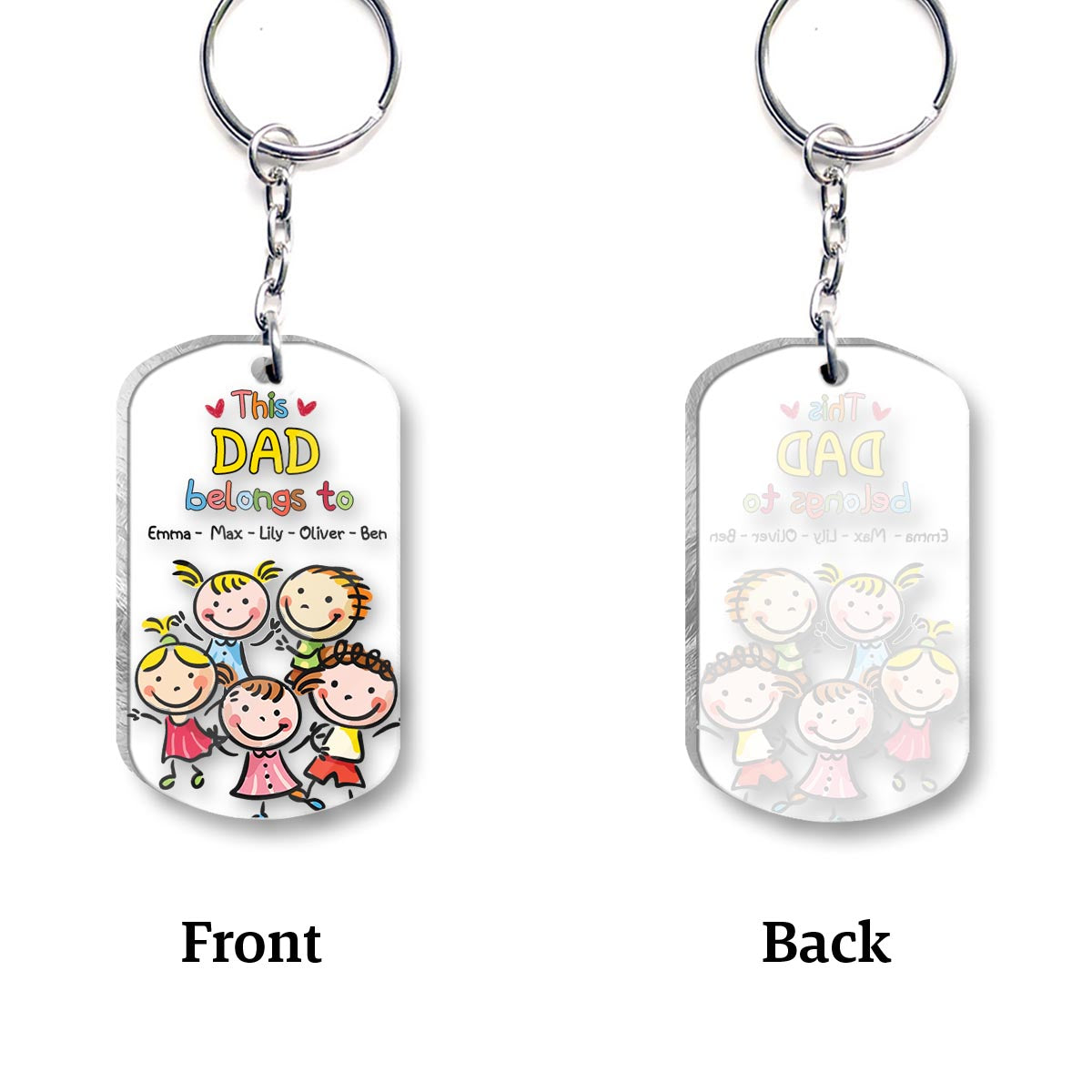 This Grandpa Belongs To - Gift for grandpa, grandma, mom, dad, uncle, aunt, brother, sister - Personalized Keychain