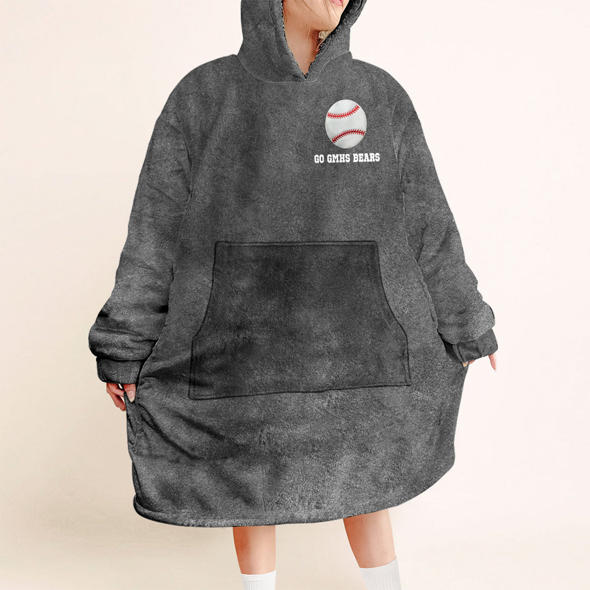 Amateurs de sport, allez l'équipe ! - Couverture-sweat à capuche personnalisée en forme de baseball