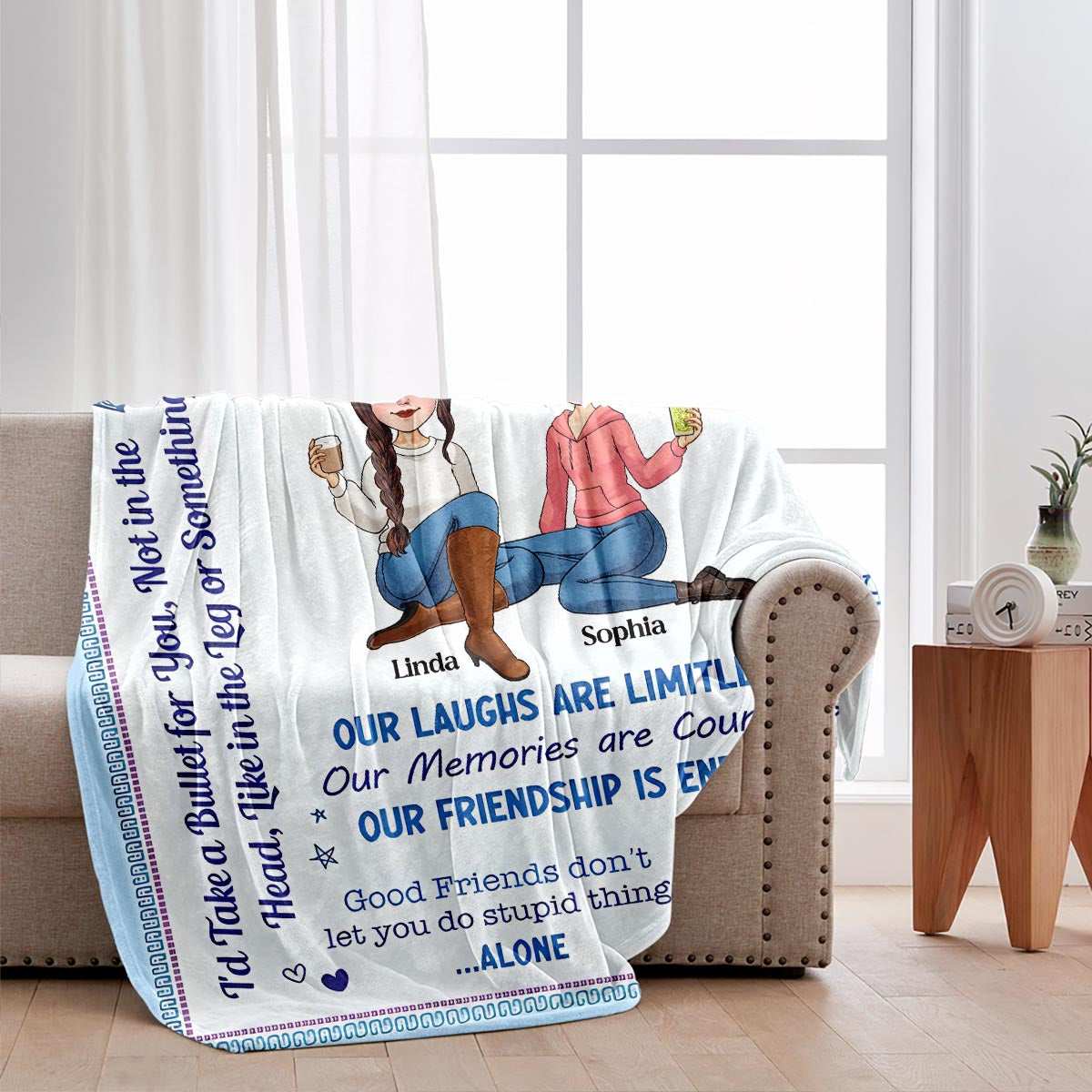 Besties Forever - Personalized Bestie Blanket