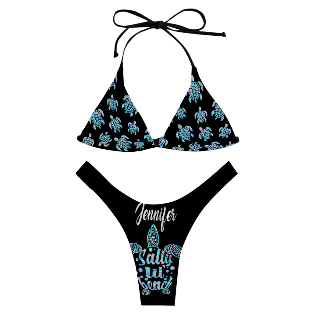 Beach Please - Maillot de bain bikini triangle personnalisé pour amoureux de la mer