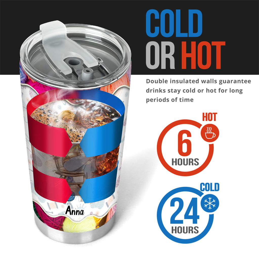 Tricoter parce que le meurtre est mal - Gobelet à tricoter personnalisé