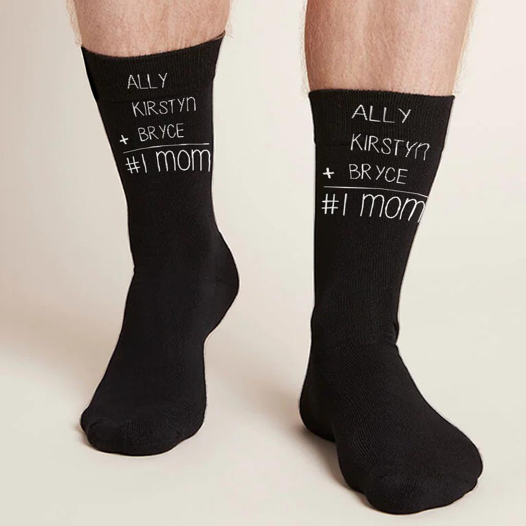 #1 Dad - Gift for dad, grandma, grandpa, mom, uncle, aunt - Personalized Socks