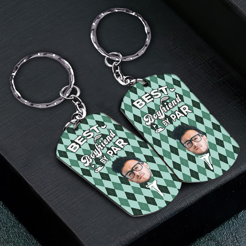 Best Dad By Par - Golf gift for dad, him, boyfriend, husband, grandpa - Personalized Stainless Steel Keychain