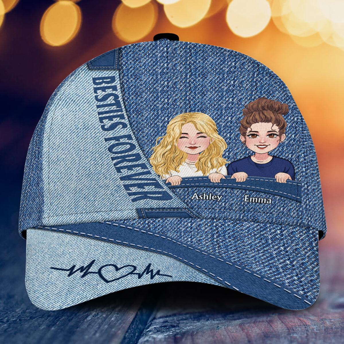 Meilleures amies pour toujours - Casquette classique personnalisée pour meilleures amies