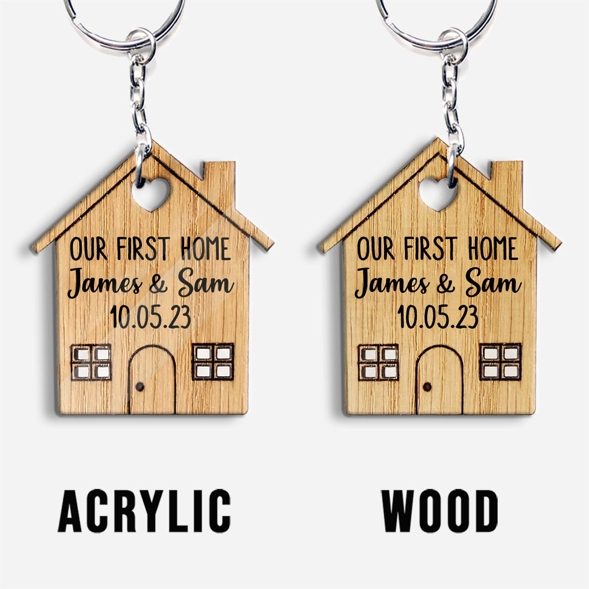 Our First Home - Personalized Housewarming Keychain