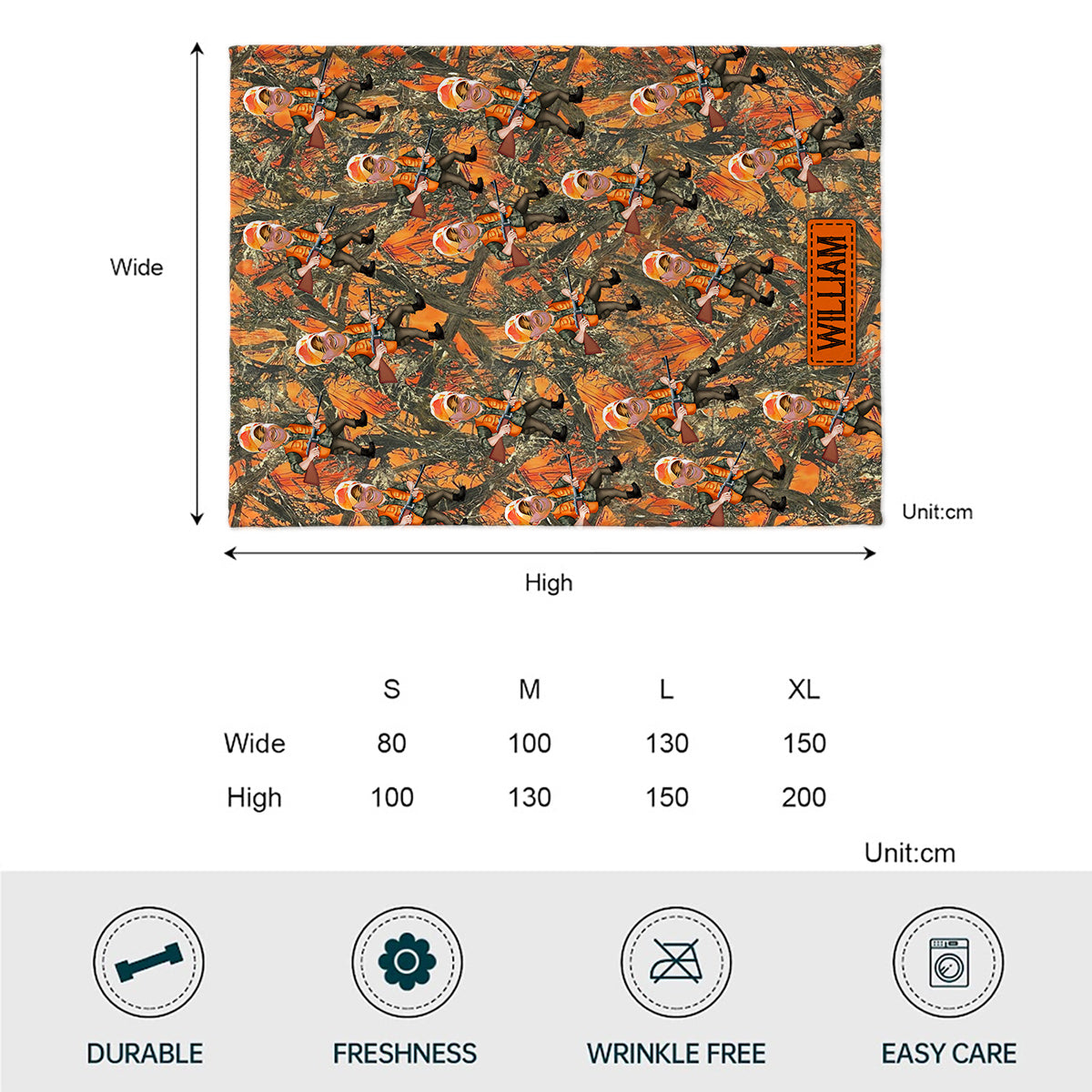 Couverture de chasse personnalisée avec photo intégrée