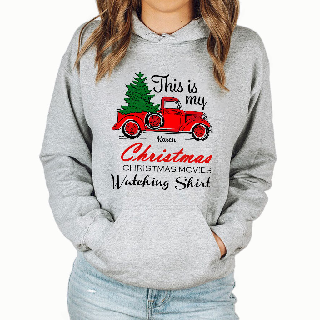 Voici mon t-shirt et mon sweat à capuche personnalisés pour regarder des films de Noël