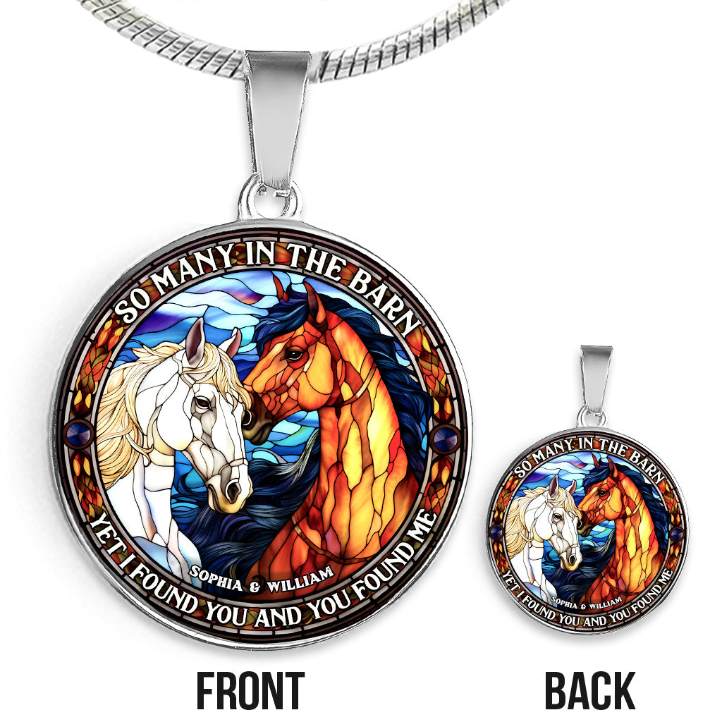 So Many In The Barn - Horse gift for husband, wife, boyfriend, girlfriend - Personalized Round Pendant Necklace