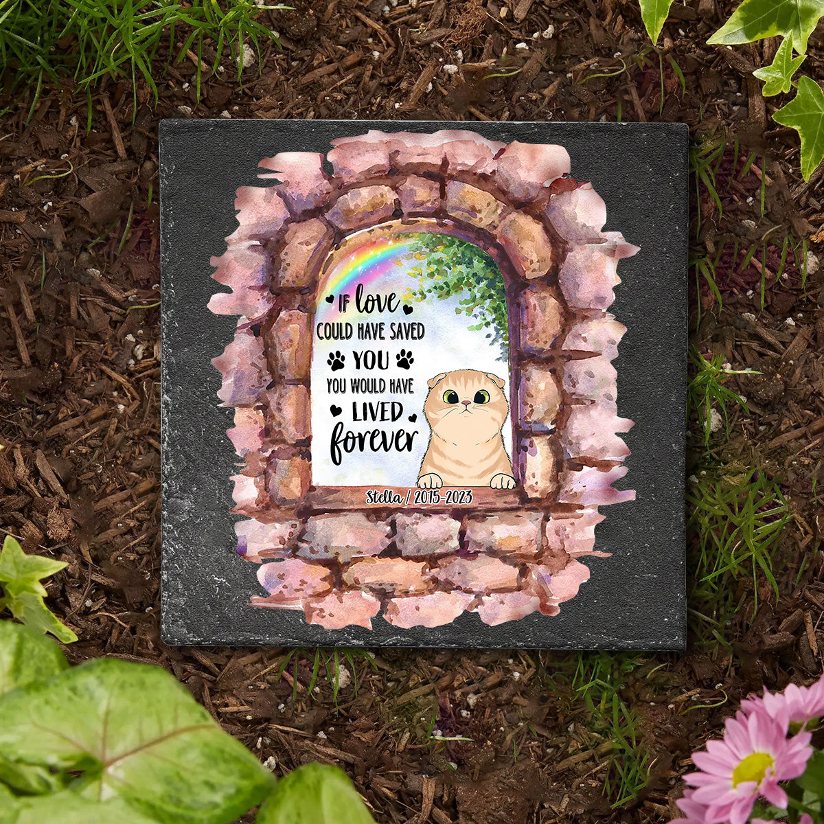 Plus à mes côtés - Pierre carrée personnalisée pour chien