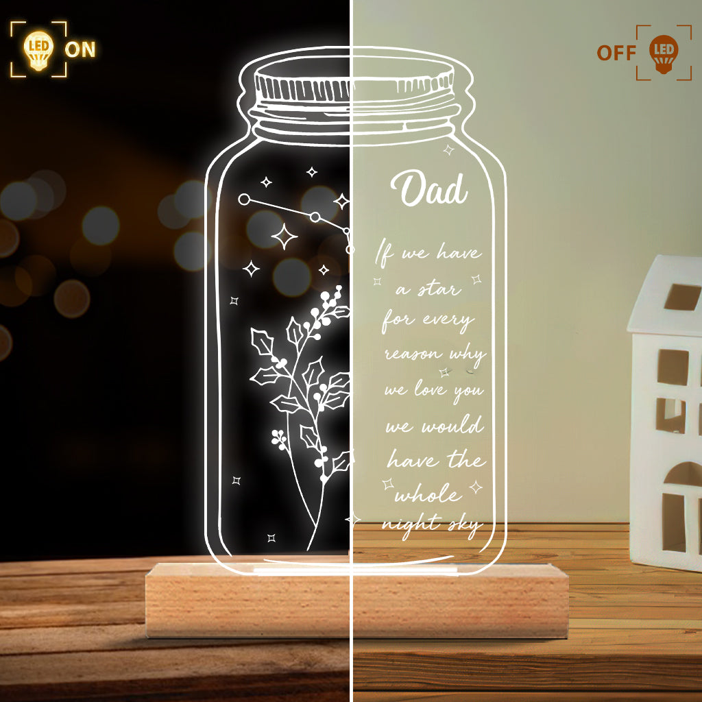 Si j'avais une étoile : Fleur de naissance et signe du zodiaque - Cadeau pour maman, grand-mère, fille, épouse, petite amie, papa, grand-père, petit ami, mari - Plaque lumineuse personnalisée