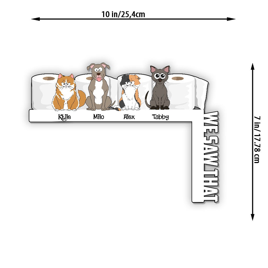 Nous avons vu ça - Décoration personnalisée pour cadre de porte pour chat