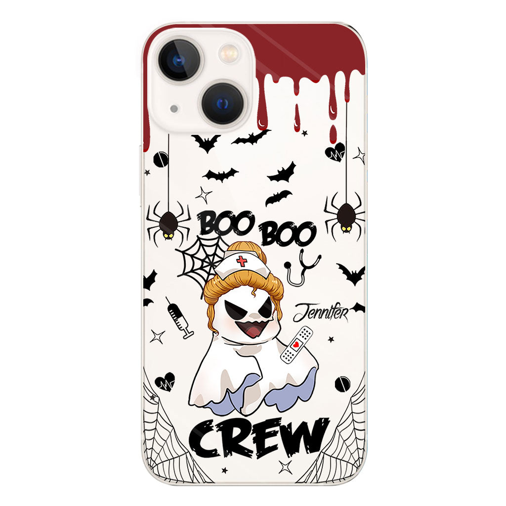 Boo Boo Crew - Étui de téléphone transparent personnalisé pour infirmière