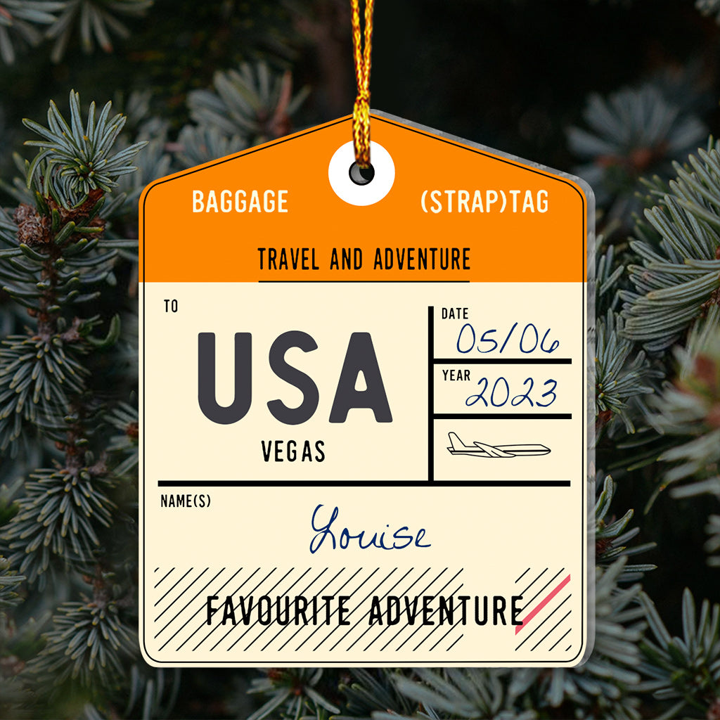 Favorite Adventure - Personalized Travelling Ornament