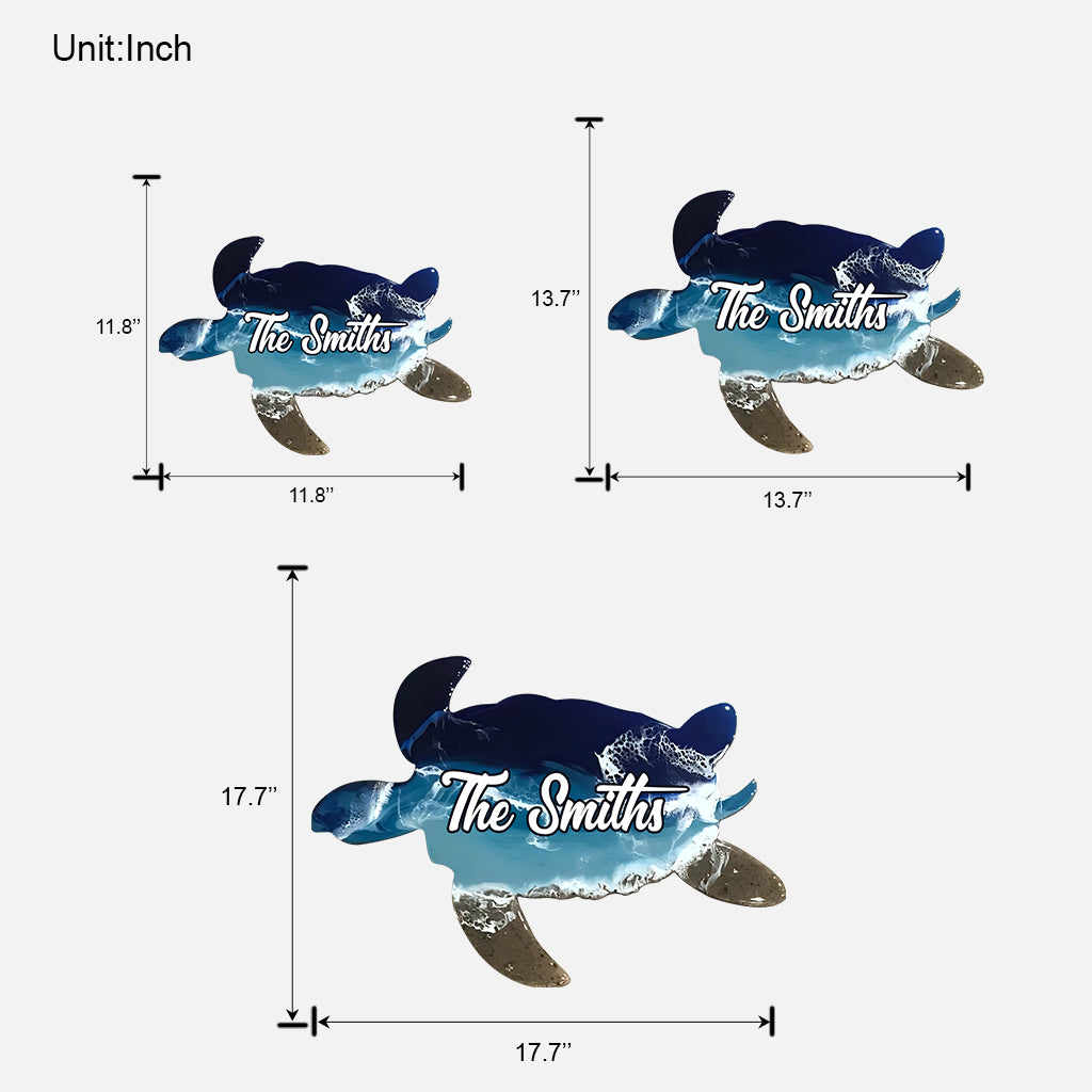 J'adore les tortues - Panneau en bois personnalisé en forme de tortue