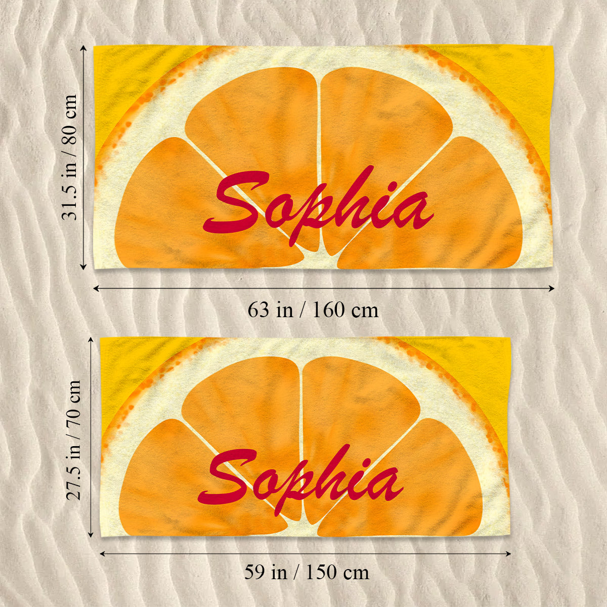 Serviette de plage personnalisée aux fruits colorés