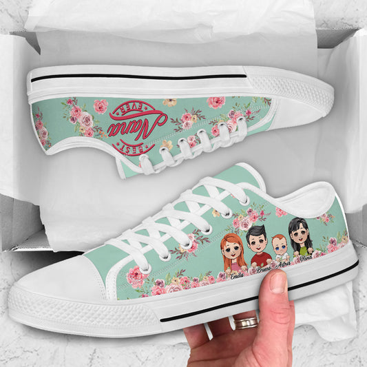Meilleure grand-mère Mimi Nana du monde - Chaussures basses personnalisées pour grand-mère