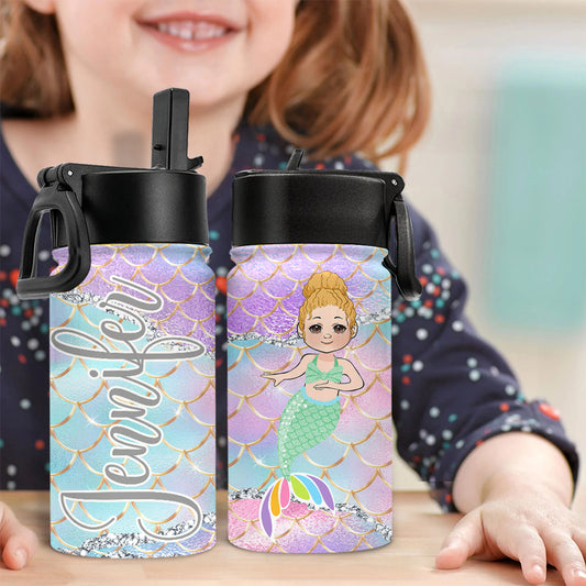 Little Mermaid - Personalized Family Kids Water Bottle