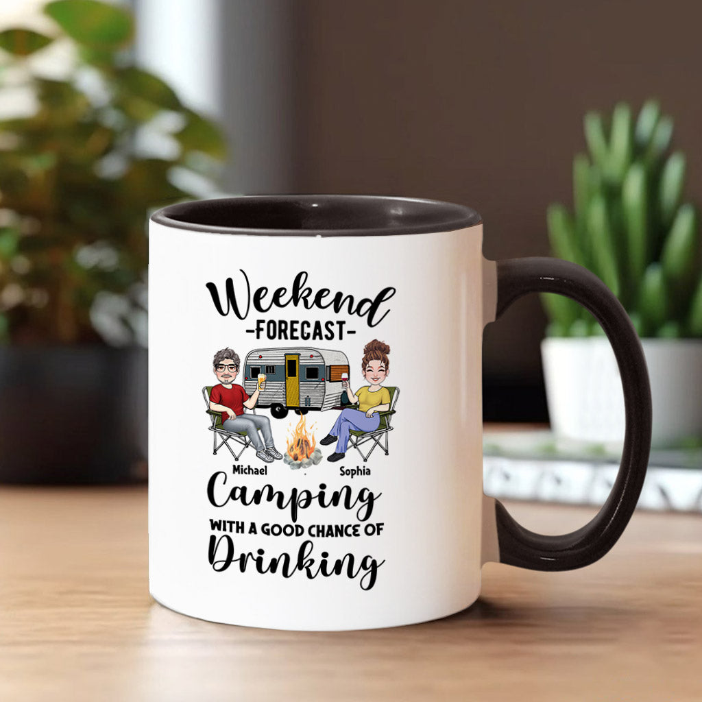 Prévisions du week-end - Mug personnalisé pour le camping