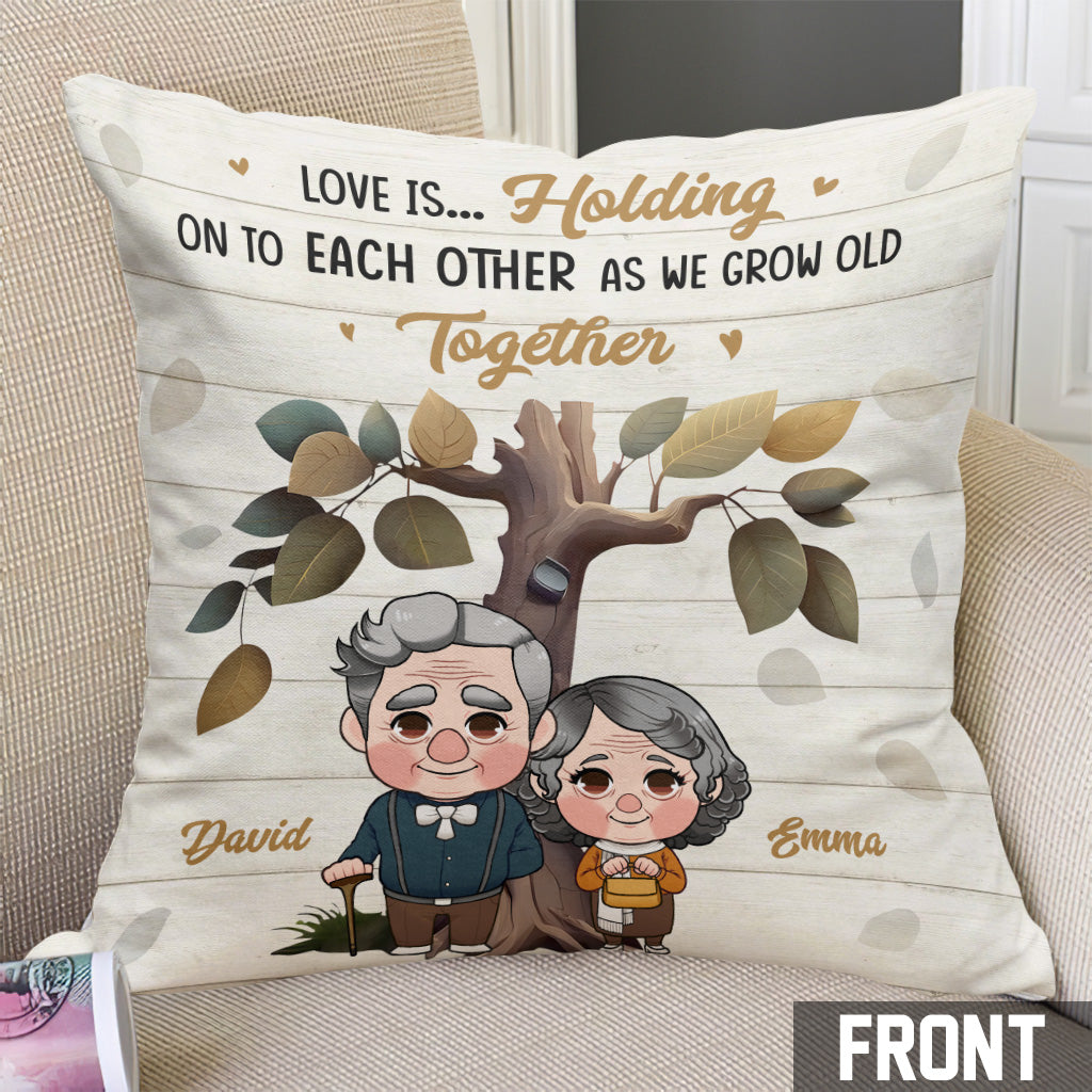 Vieillir ensemble - Coussin décoratif personnalisé pour couple