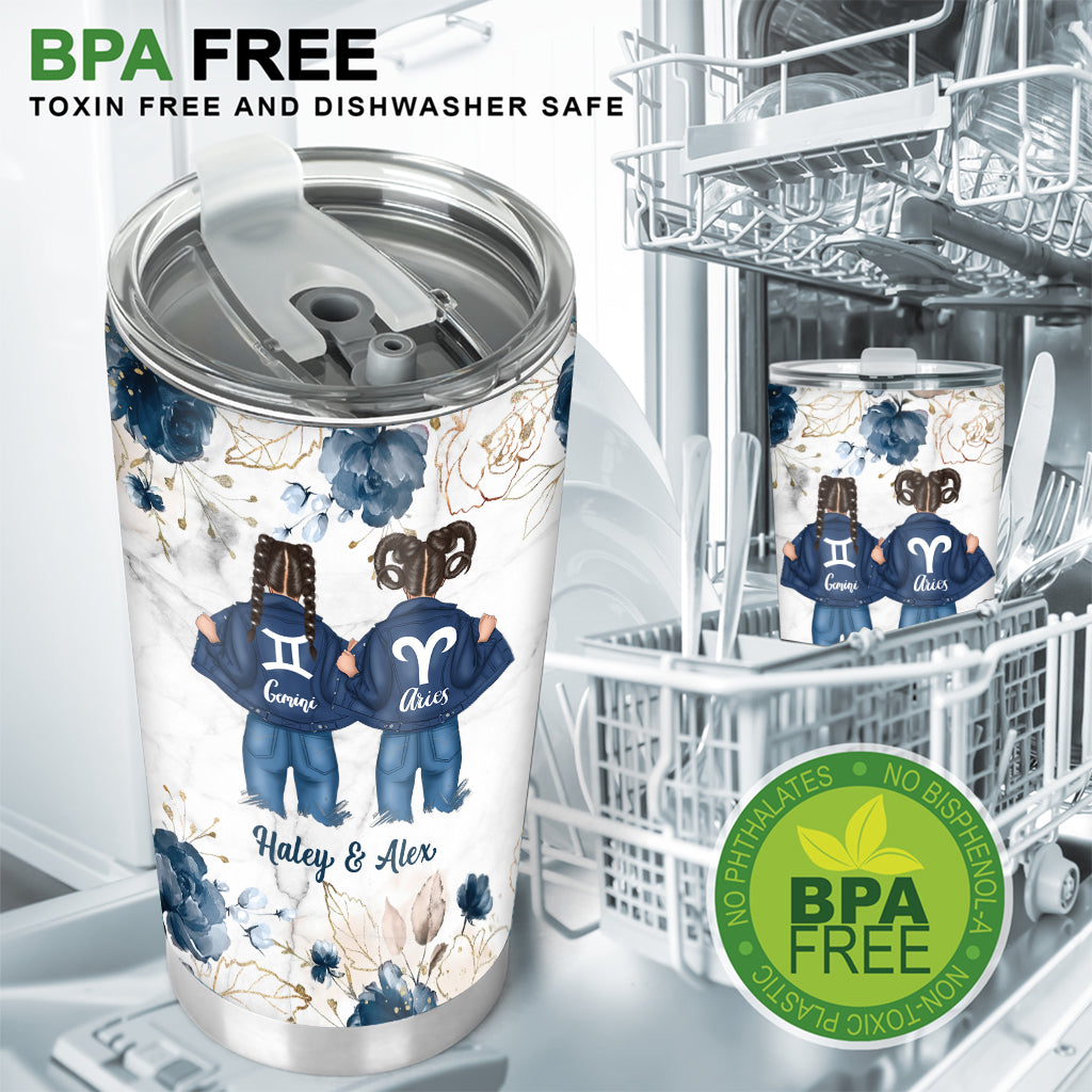 Gobelet isotherme Zodiac Denim Bestie - Cadeau horoscope pour une amie - Gobelet personnalisé