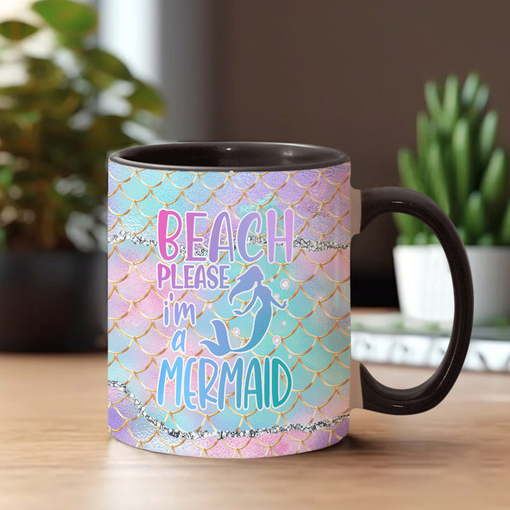 Plage, s'il vous plaît, je suis une sirène - Mug personnalisé pour les amoureux de la mer