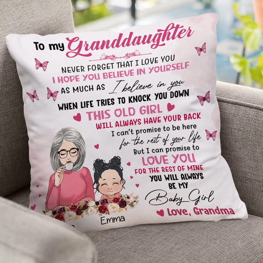 To My Granddaughter - Personalized Grandma Throw Pillow