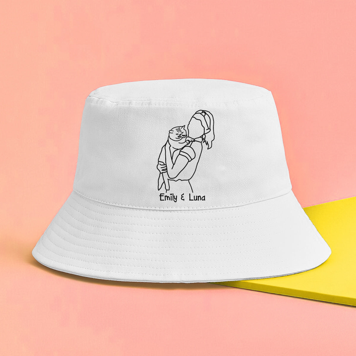 Bob brodé chat avec photo personnalisée