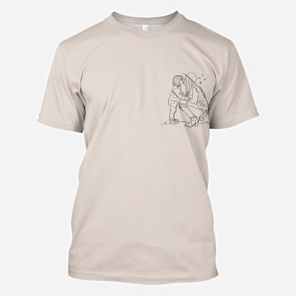 Line Drawing - Personalized Step Mom All Over Shirt