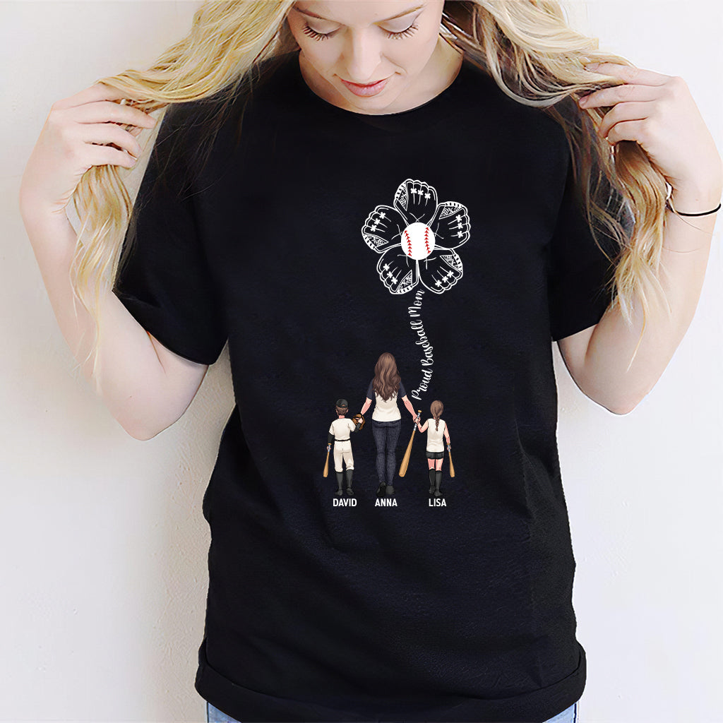 Maman fière de joueur de baseball - T-shirt et sweat à capuche personnalisés sur le thème du baseball