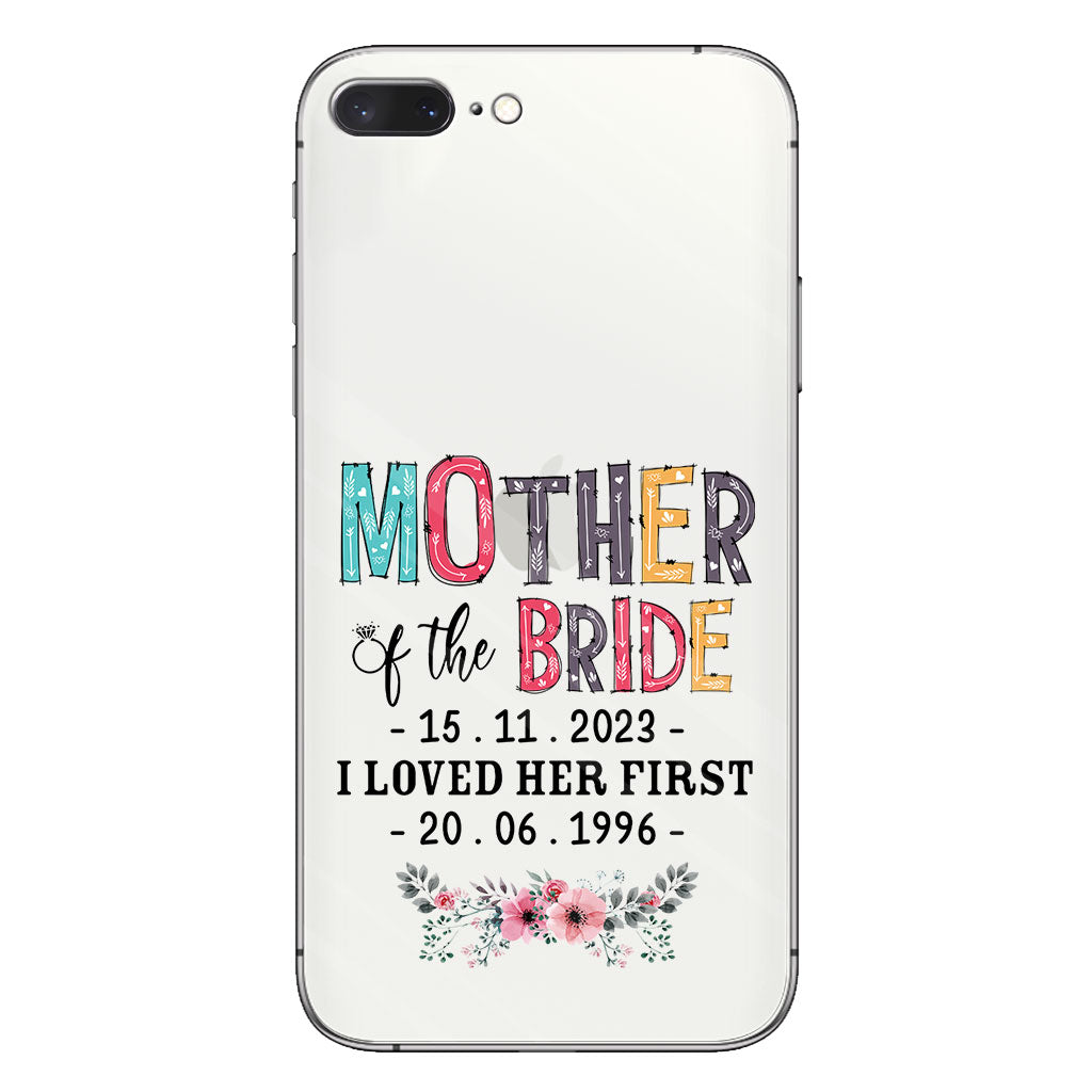 Coque de téléphone transparente personnalisée pour la mère de la mariée