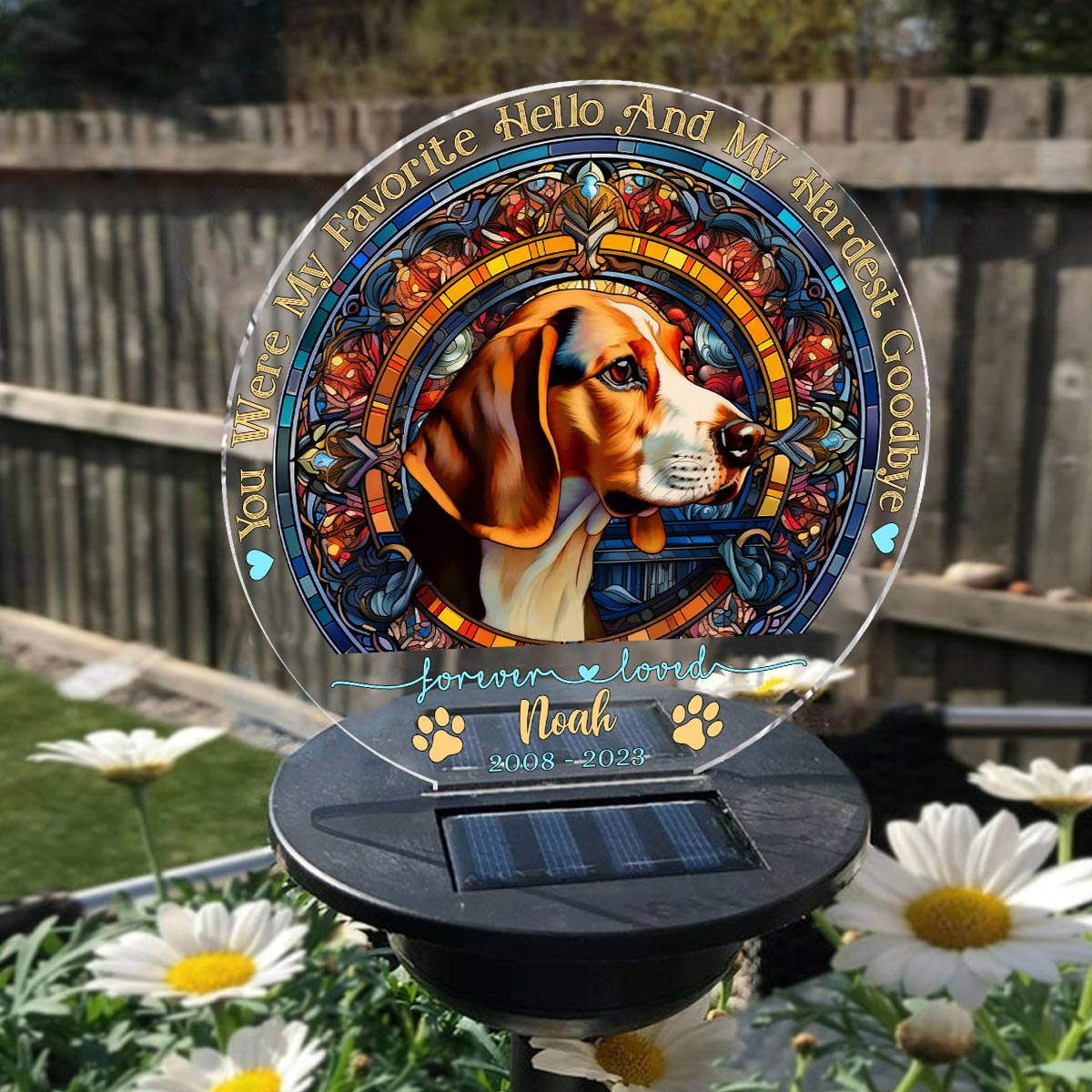Tu étais mon préféré Bonjour - Lampe solaire de jardin personnalisée pour chien