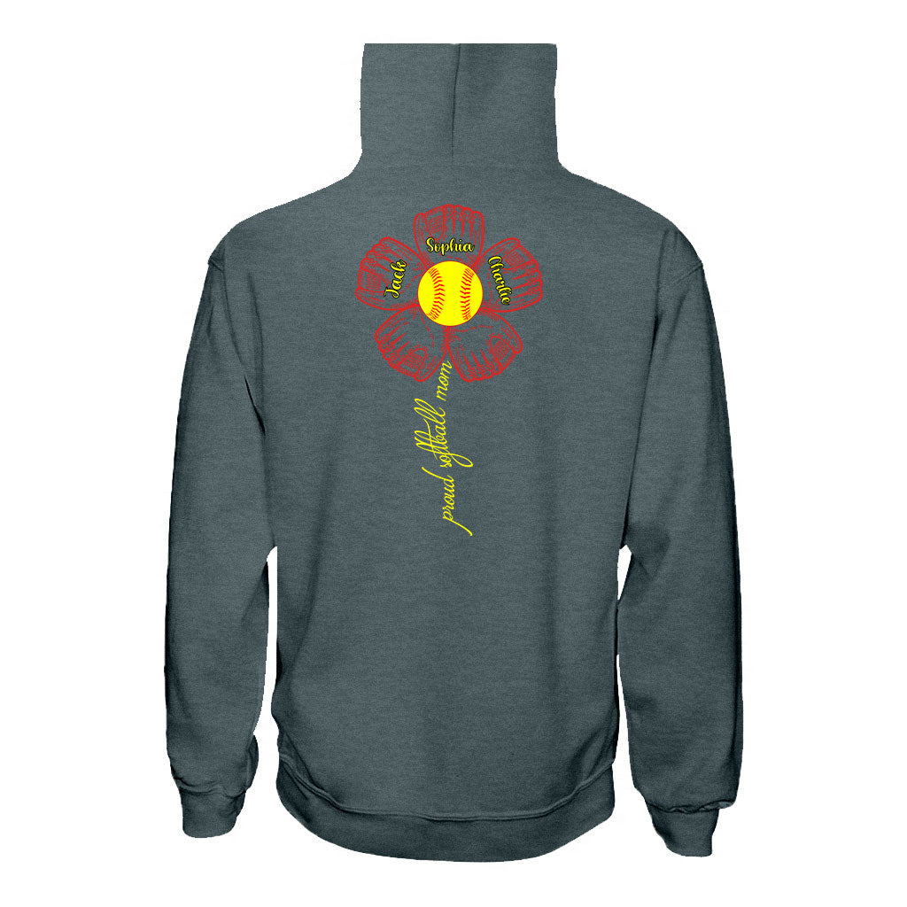 T-shirt et sweat à capuche personnalisés « Maman, grand-mère, tante fière de jouer au softball »
