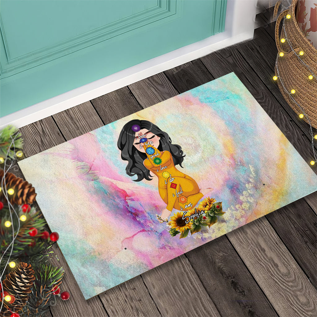 Lâchez prise - Tapis de porte de yoga personnalisé