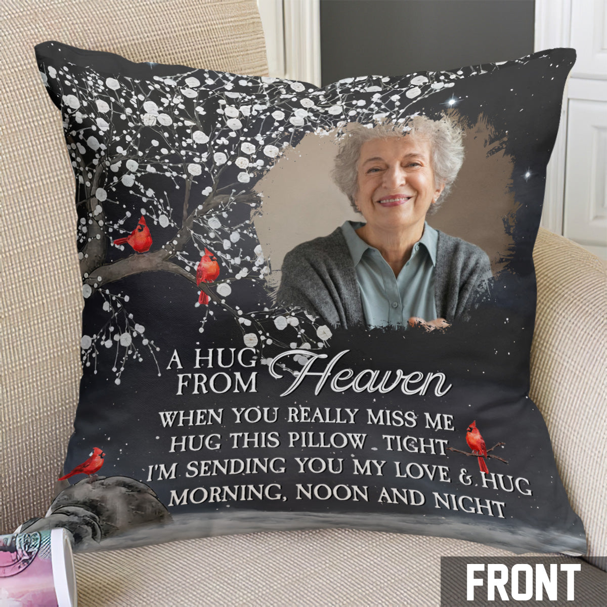 A Hug From Heaven - Personalized Memorial Throw Pillow