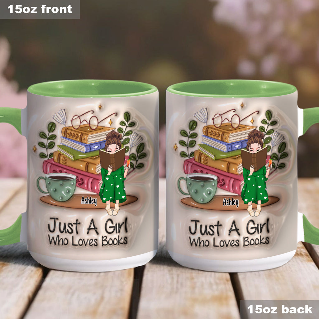 Mug personnalisé « Juste une fille qui aime les livres »
