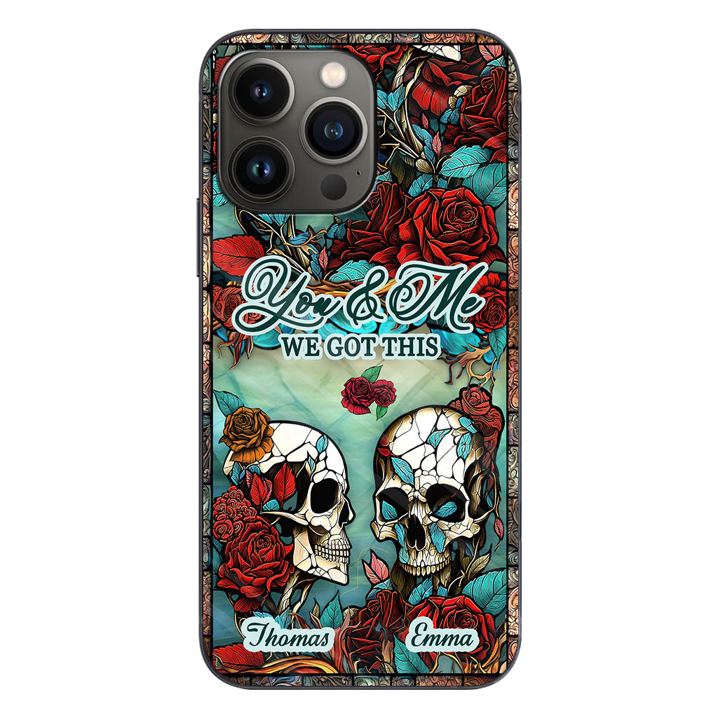 Couple de crânes - Cadeau crâne pour mari, femme, petit ami, petite amie - Coque de téléphone personnalisée